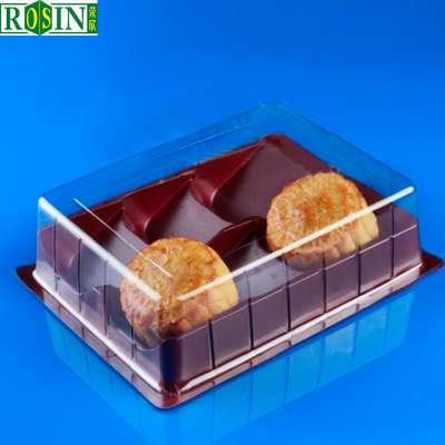 Clear PET Flip cover takeaway cheesecake cookies plastic container / Box for cake packaging