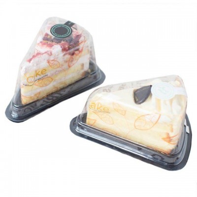 disposable small plastic cake container box for fruit slide cake packaging